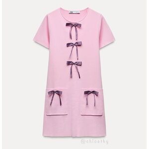 Zara KNIT DRESS WITH BOWS